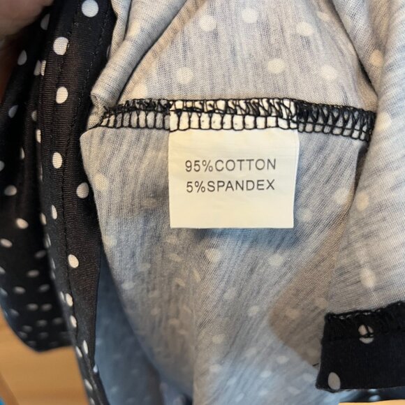 OUGES Black and White Polka Dot Dress - L - Picture 4 of 8